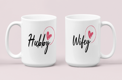 Hubby & Wifey 15oz Mug Set