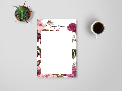 Custom Floral Notepad